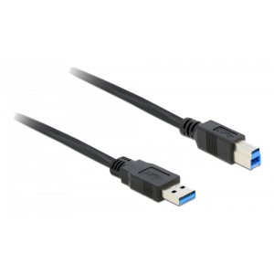 USB 3. 0-kabel, typ-A hane > USB 3. 0 typ-B hane, 0,5 m, svart 85065