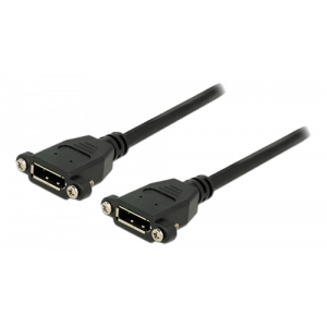 DisplayPort adapter, 0,25m, 20-pin ho - ho, DP 1.1, 4-40 UNC skruvar, 1080p 60Hz, svart 85113