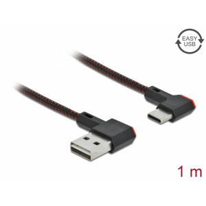 EASY-USB 2.0 Cable Type-A to USB Type-C angled left/right 1m 85281