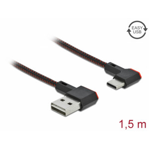 EASY-USB 2.0 Cable Type-A to USB Type-C angled left/right 1,5m 85282