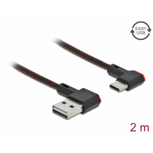 EASY-USB 2.0 Cable Type-A to USB Type-C angled left/right 2m 85283