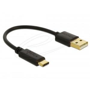 This extra short USB charging cable by Delock is particularly suitable for charging smartphones via a power bank on the go. 85354