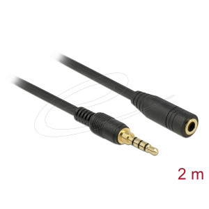 Stereo Jack Ext Cable 3.5 mm 4-pin M/F 2 m Black 85631