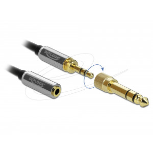 Stereo Jack Extension Cable 3.5mm male > female + 6.35mm 3m 85782