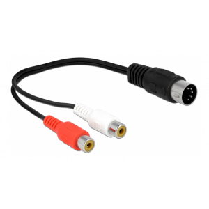 DIN Cable diode plug 5 pin to 2 x RCA female 20 cm 85835