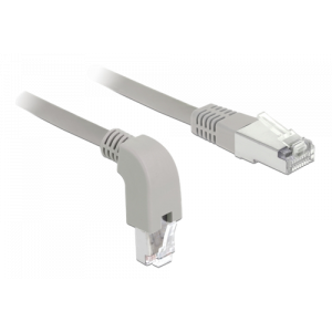 Nätverkskabel RJ45 Cat. 6 S/FTP neråtvinklad/rak 0,5m, grå 85864