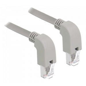 Nätverkskabel RJ45 Cat. 6A S/FTP neråtvinklad/neråtvinklad 1m, grå 85877