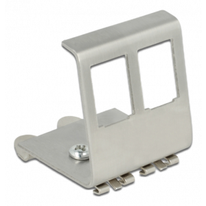 Keystone Metal Mounting 2-port för DIN-skena, silver 86255