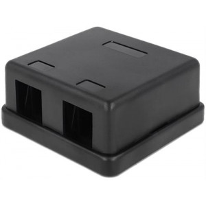 Keystone låda, 2 portar, plast, svart. 86257