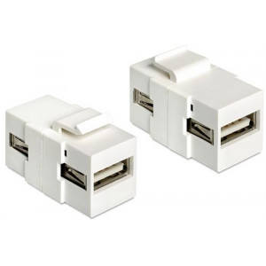 Keystone Module USB 2.0 A female > USB 2.0 A female white 86317