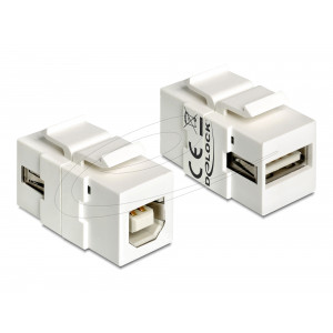 Keystone Module USB 2.0 A female > USB 2.0 B female white 86320