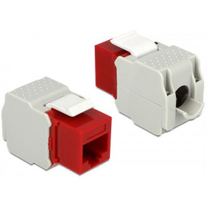 Keystone Module RJ45 jack > LSA Cat.6 UTP red 86344