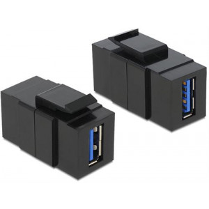 Keystone Module USB 3.0 A female > USB 3.0 A female black 86369