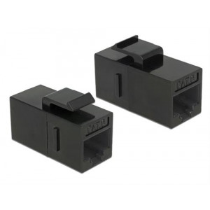 86381 Keystone-modul RJ45-kontakt till RJ45-kontakt Cat.6 UTP svart 86381