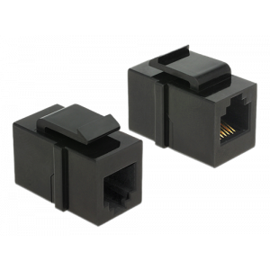 Keystone Module RJ12 hona> RJ12 hona Cat. 3 svart 86390