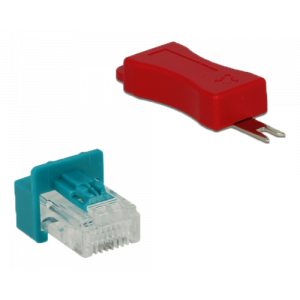 Säkerhetsklämma RJ45 med hane sats 6 delar 86425