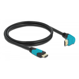 High Speed HDMI cable male straight to male 90° downwards angled 48 Gbps 8K 60 Hz 1 m 86991