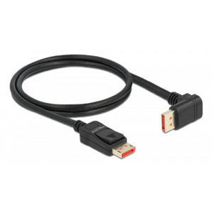 DisplayPort cable male straight to male 90° downwards angled 8K 60 Hz 1m, black 87050