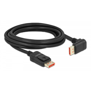 DisplayPort cable male straight to male 90° downwards angled 8K 60 Hz 3m, black 87052