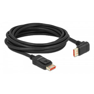 DisplayPort cable male straight to male 90° downwards angled 8K 60 Hz 5m, black 87053