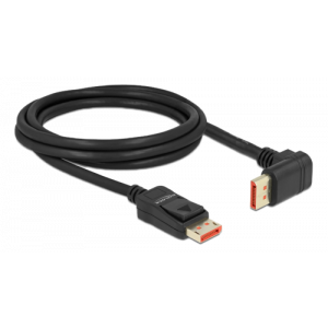 DisplayPort cable male straight to male 90° upwards angled 8K 60 Hz 2m, black 87055