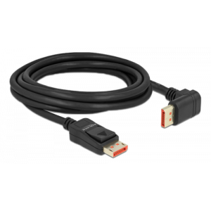 DisplayPort cable male straight to male 90° upwards angled 8K 60 Hz 3m, black 87056