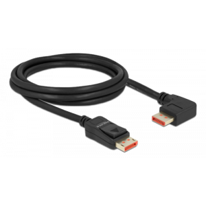 DisplayPort cable male straight to male 90° right angled 8K 60 Hz 2m, black 87063
