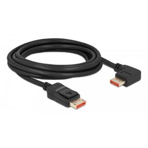 DisplayPort cable male straight to male 90° right angled 8K 60 Hz 3m, black 87067