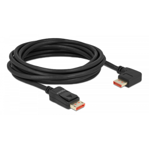 DisplayPort cable male straight to male 90° right angled 8K 60 Hz 5m, black 87069