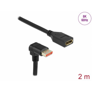 DisplayPort extension cable male 90° downwards angled to female 8K 60 Hz 2 m 87091