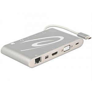 87298 USB Type-C 3.1 dockningsstation 4K, silvergrå 87298