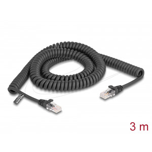 The coiled cable enables flexible data transfer, is easy to store and unlike conventional cables, takes up less space. It also has a high restoring force and can be extended to three times its original length. 87994