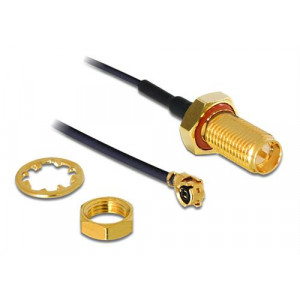 Antenna Cable RP-SMA jack bulkhead to MHF® I plug 1.13 20 cm thread length 10 mm 88746