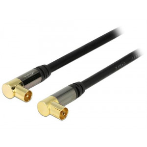 Antenna Cable IEC Plug Angled > IEC Jack Angled RG-6/U 1 m black 88781