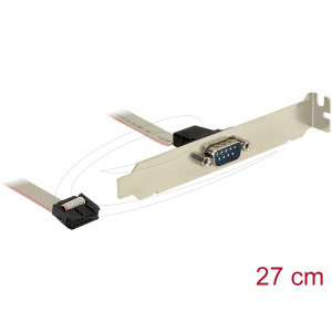 This Delock slot bracket can be installed into a free slot of your PC and enables you to lead out one internal COM port in order to connect one external serial device. 89108