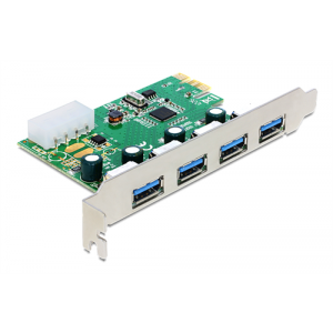PCI-Express x1 kort, USB 3. 0, 4xTyp A portar 89363