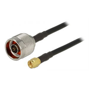 Antenna cable, N plug - SMA plug, low loss, 2,5m, black 89420