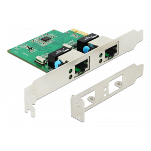 2x Gigabit LAN PCIe card, Full Duplex, silver 89999
