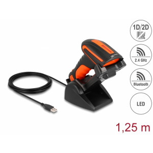 Industrial Barcode Scanner 1D and 2D for 2.4 GHz or Bluetooth, inductive charging station 90556