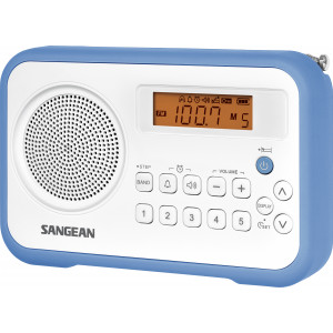 PR-D18 vit/blå AM/FM-stereo digital tuning portabel mottagare A500302
