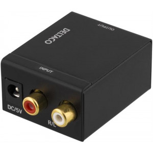 Ljudomvandlare från analog till digital, 2xRCA, S/PDIF, svart AN-DG
