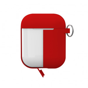 Silikonfodral för AirPods 2016/19 med Karbinhake, Röd APCASE1RED