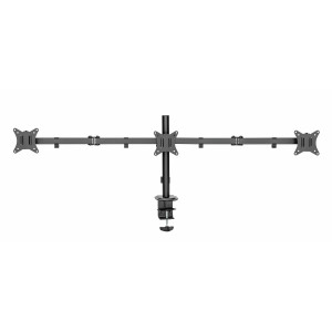Provides stable support for three 13” to 27” monitors up to 7 kg per arm. Flexible design for ample adjustment and viewing angles, adjustable for either portrait or landscape orientation. Grommet and clamp mounting options included for installation on mos