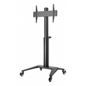 OFFICE Höjdjusterbar skärmvagn i aluminium med svängbara hjul, 37-70", svart ARM-0451