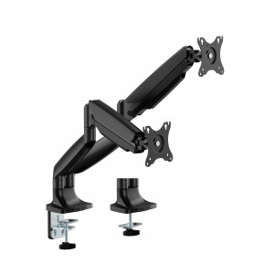 This monitor arm boasts a sturdy and durable structure capable of supporting most 17"-35" screens weighing up to 15kg. Effortlessly achieve the optimal viewing with smooth angle and height adjustments. The rotation stop design provides selected 180°/360° 