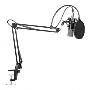 Podcasting Microphone Kit, mikrofon, ej phantom supply, arm med fäste, svart AU-A03