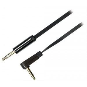 Audio cable, angled 3.5mm male - 3.5mm male,1m, black AUD-121