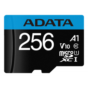 256GB MicroSDXC UHS-I CLASS10 A1 R/W:100/25 MB/s AUSDX256GUICL10A1-RA
