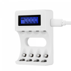 USB batteriladdare för 4xAA/AAA Ni-MH/Ni-Cd batterier, vit C704A4