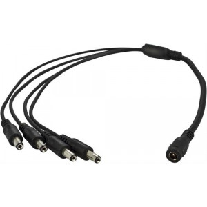 Qihan power splitter 1 12V DC female to 4 12V DC male, 0.4m, black CCTV-1022